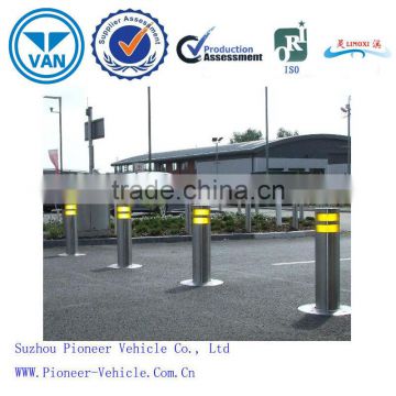 Automatic electric rising stainless steel bollards with LED light