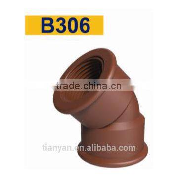 TY High Quality PP Threaded Pipes&fittings 45 DEGELBOW B Eco-friendly Cheap Price Full Size Factory Price List Discount photo-2