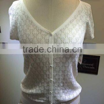 2015 new fashion design shor ladies knitted cardigan