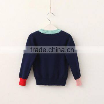 Warm Girls Rainbow and Cloud Pattern Patchwork Sweater Pullover With Cheap Price photo-3