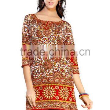 Designer Canvas Crepe Styles Kurtis/jeans kurti tops/latest kurti designs/