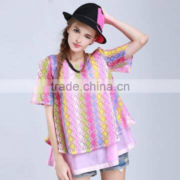 Factory wholesale new colorful joint women blouse