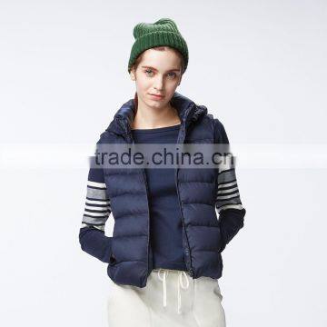 Women Quilted Design Hoody Down Vest