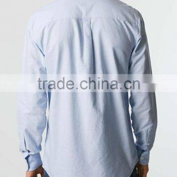 2016 Latest Blue Oxford Long Sleeve Casual Shirt photo-4