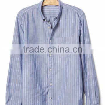 Mens Custom Dress 100% Cotton Novelty Stripe Long Sleeve Shirt photo-2
