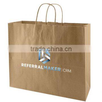 USA Made Natural Kraft Shopping Bag - dimensions are 16" x 6" x 13" and comes with your logo.