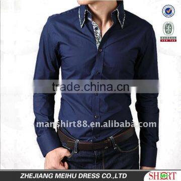 100% cotton contrast color slim fit fashion casual shirts for men