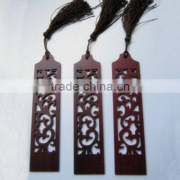 Chinoiserie Craft Flower Through Carved Wooden Bookmark photo-5