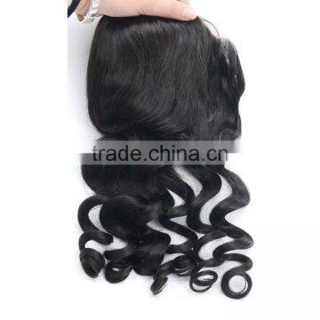 7A Full Lace Frontal Brazilian Virgin Hair Loose Wave 13X4 Brazilian Hair Closure Lace Frontal With Bleached Knots photo-3