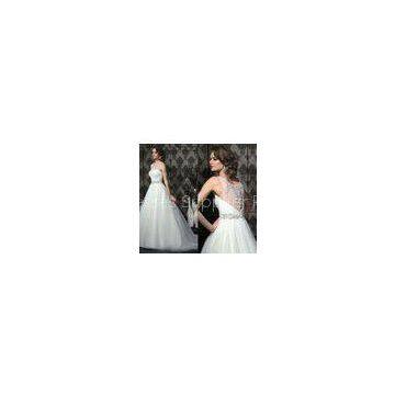 Crew Neck Wedding Dresses Court Train