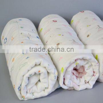 Hot selling 100% organic cotton printed baby muslin blanket