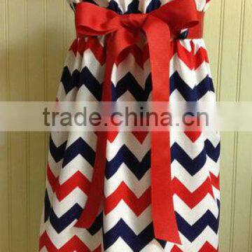 Best seller 2014 July 4th chevron patrotic girls smock dress design American bday dress little girls dress fashion design