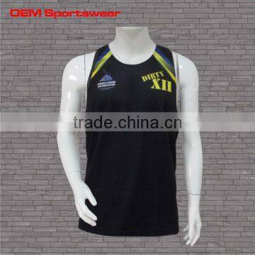 Good quality dry fit custom mens gym singlet