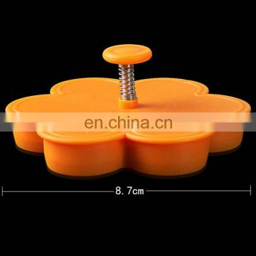 PP plastic presure spring embossing flower cookie stamper for cookie decorate