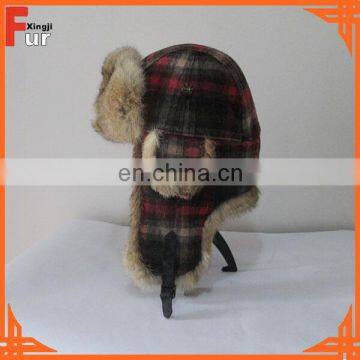 Cloth Cover Rabbit Fur Hat