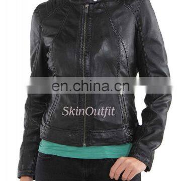 Fashion fitted leather jackets for women