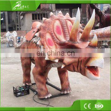 KAWAH Amusement Park Coin Operated Triceratops Kiddie Rides Animatronic Dinosaur Rides photo-2