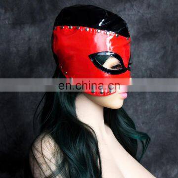 Sexy Shiny Bondage Mask Studded Mask Half Head Hood Sexy Adult Novelty Product photo-2