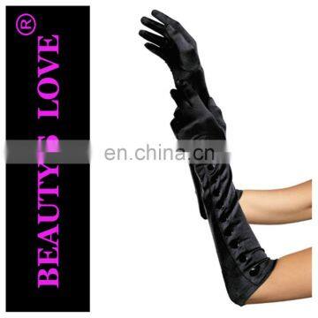 New design color long leather gloves with decoration for sexy ladies