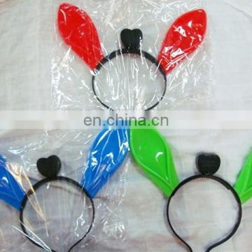 cheap party plastic LED flashing lighted rabbit bunny ear headband PH-0043