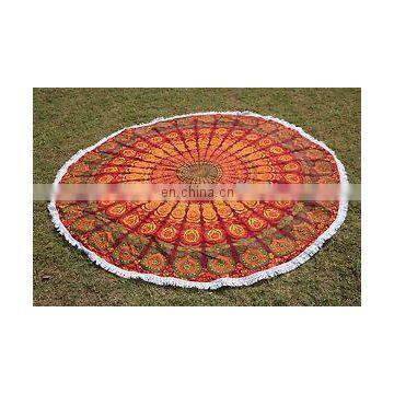 Indian Beach multi color Throw Hippie Yoga Mat Round Mandala Towel bliss products