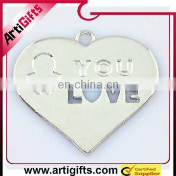 heart shaped metal love pendants