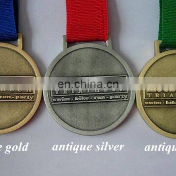 Vintage Gold /Silver/ Bronze Winner Award Medals Casting Alloy Ribbon Medals