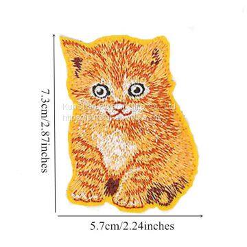 Yellow Cat Fabric Embroidery Patches Custom photo-2