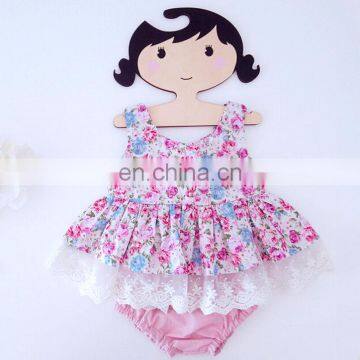 Newborn Baby Girl Dress And Pants Summer Princess Floral Baby Girl Romper Sets