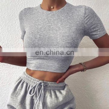 2020 Autumn Latest Women Street Tight T-shirt Straight Pants Casual Suit Jogging Two Piece Set Women Clothing For Gym