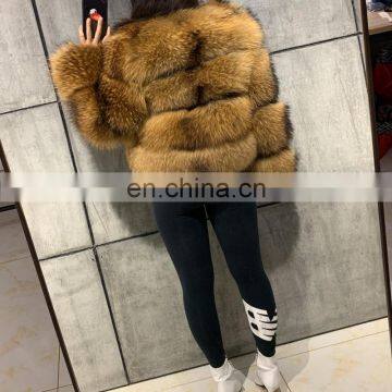 New Arrival Winter Fashion Wholesale Elegant Thick Warm Outwear Fox Fur Casual Crop Coat Jacket For Women photo-4