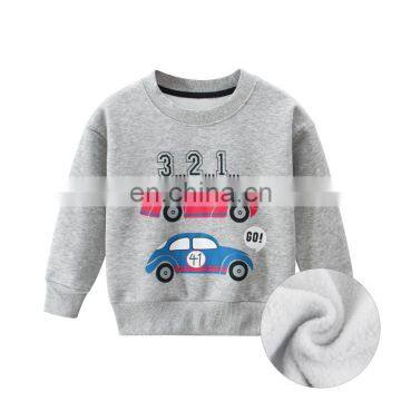 Printed Pullover Fleece Baby Dinosaur Long Sleeve Crew Round Neck Children's Clothing Spring Sweater Sweatshirt