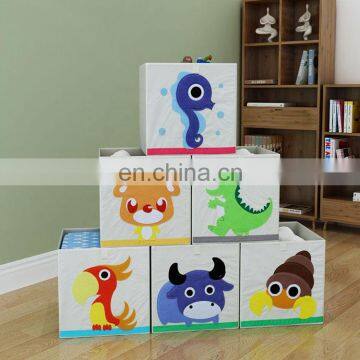 Kids Toy Baby Bed Animal Cartoon Folding Fabric Canvas Cube Storage Box