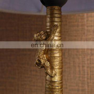 European Style Coconut Palm Shape Vintage Gold Monkey Table Lamps for Hotel Home Decor photo-6