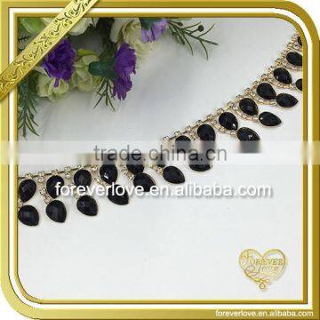 No plating high quality cup rhinestone chain for shoes decoration FC-639