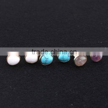 Hot New Round Genstone Ring Gold Plated Alloy Ring for Girls photo-6