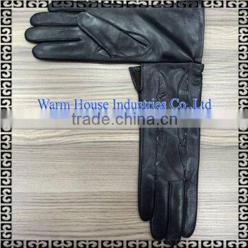 2016 Fashion Wholesale Women's Superior Chrome Ladies Cheap Leather Driving Gloves