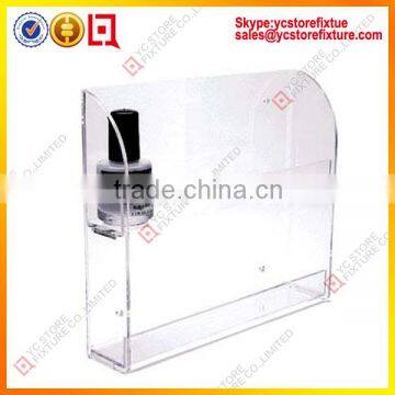 Wall mount clear acrylic cosmetic display shelf