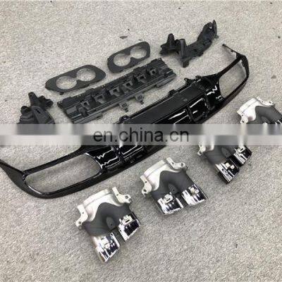 FOR BENZ C Class Coupe Change to C43 AMG DIFFUSER WITH EXHAUST PIPES photo-4