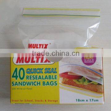 Chinese LDPE plastic bread packaging bags with zipper