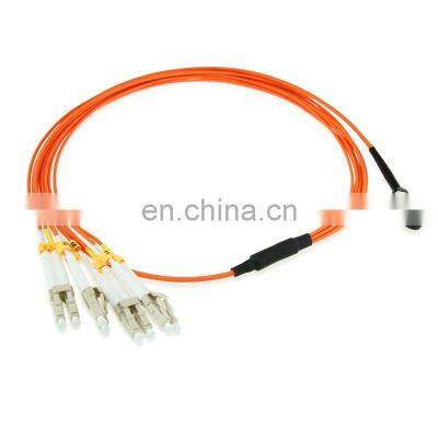 OEM/ODM patch cord cable fiber optic 8 Cores MPO-LC low IL Optical Fiber network  Multi mode Fiber Optic Patch cord Jumper