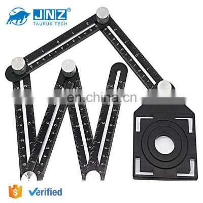 JNZ-THL tile hole locator aluminium alloy six folding rule multi-angle measuring template rule