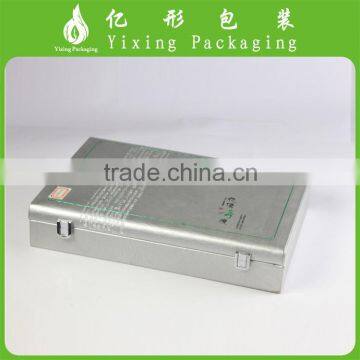 Best Sell factory custom made silver leather hinged box for diamant