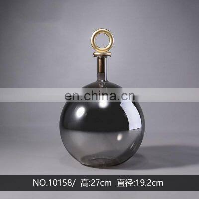 Custom Home Office Art Decorative Unique Frosted Glass Table Flower Vase photo-3