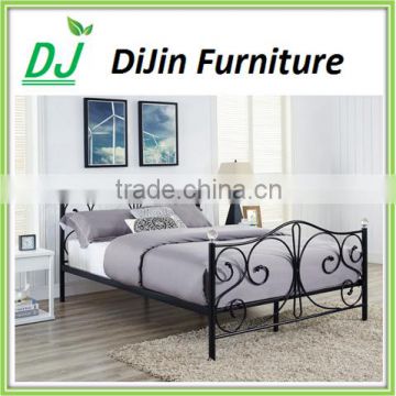 Hot selling metal colorful latest double bed designs with crystals bedroom furniture