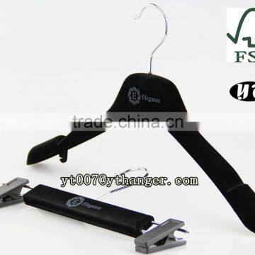 Flocked hanger,velvet coated hanger and pants hanger with clamp