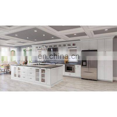 Villa Project High quality modern modular white shaker style solid wood Kitchen Cabinets