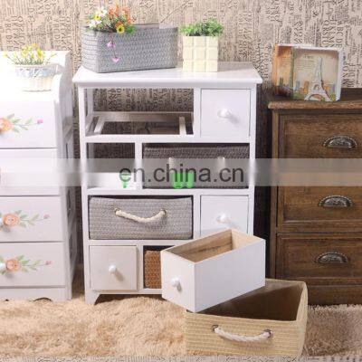 Living Room Wicker Furniture & Cabinet With Wicker Basket Drawer photo-2
