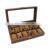 OEM high end top glasses 12 digits wooden watch display box storage watch organizer