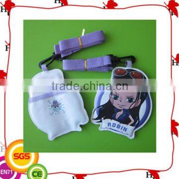 Promotion cheap pvc card holder with lanyard